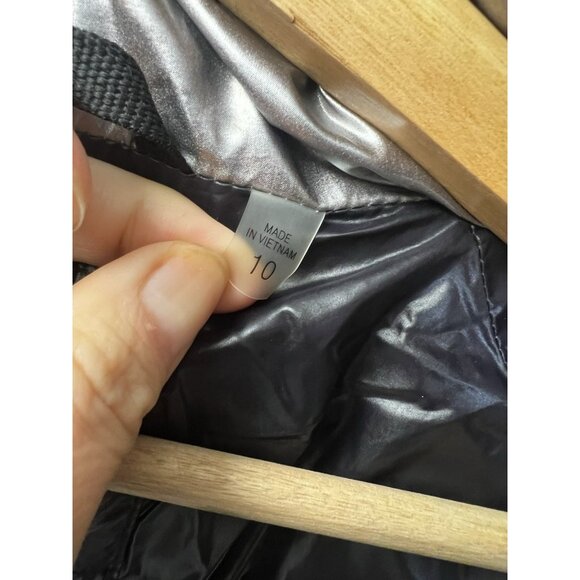 S13 Kylie Metallic Duck Down Feather Detachable Hooded Puffer Jacket Kids Sz 10 - Picture 8 of 15